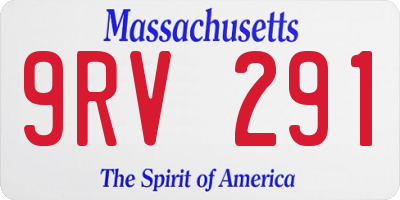 MA license plate 9RV291