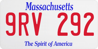 MA license plate 9RV292