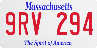 MA license plate 9RV294