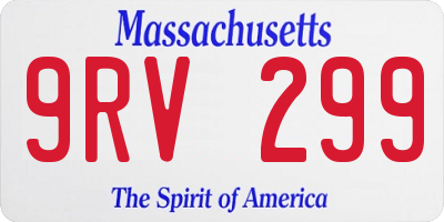 MA license plate 9RV299