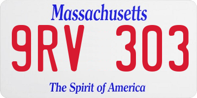 MA license plate 9RV303
