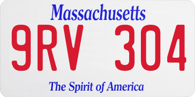 MA license plate 9RV304