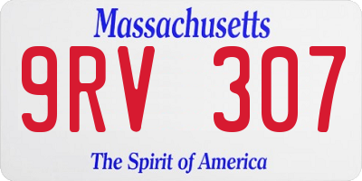 MA license plate 9RV307