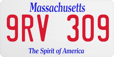 MA license plate 9RV309