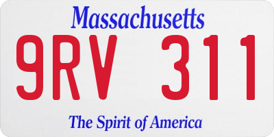 MA license plate 9RV311
