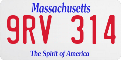 MA license plate 9RV314