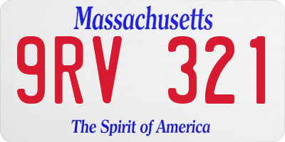 MA license plate 9RV321