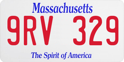 MA license plate 9RV329