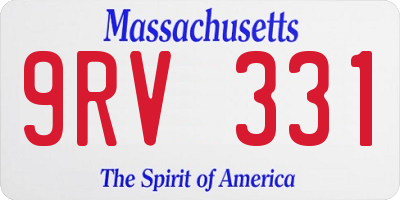 MA license plate 9RV331