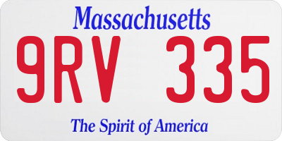 MA license plate 9RV335