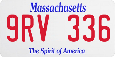 MA license plate 9RV336