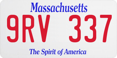 MA license plate 9RV337