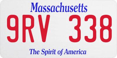 MA license plate 9RV338