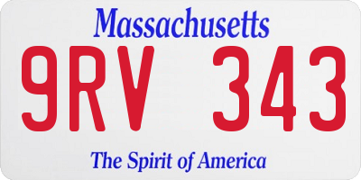 MA license plate 9RV343