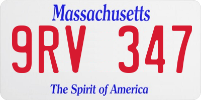 MA license plate 9RV347