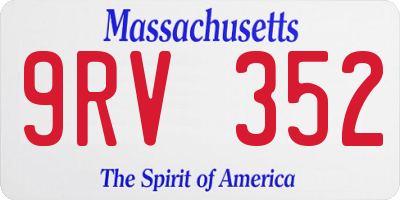 MA license plate 9RV352