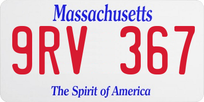 MA license plate 9RV367