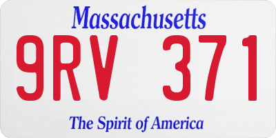 MA license plate 9RV371
