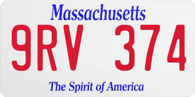 MA license plate 9RV374