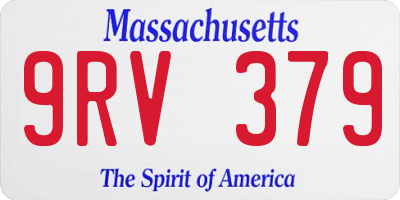 MA license plate 9RV379