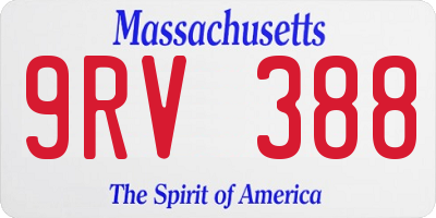 MA license plate 9RV388