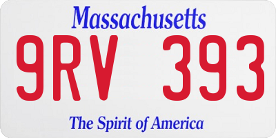 MA license plate 9RV393