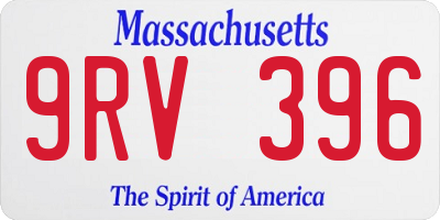 MA license plate 9RV396