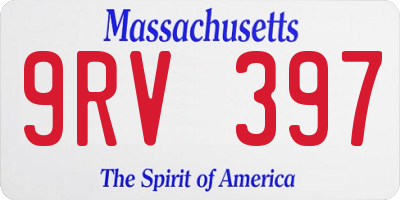 MA license plate 9RV397