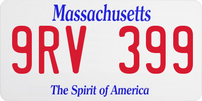 MA license plate 9RV399