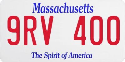 MA license plate 9RV400