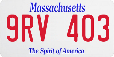 MA license plate 9RV403