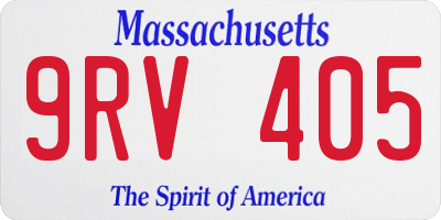 MA license plate 9RV405