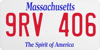 MA license plate 9RV406