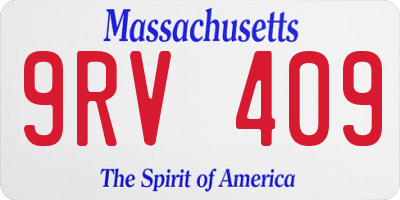 MA license plate 9RV409