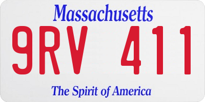 MA license plate 9RV411