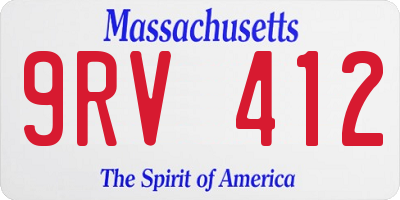 MA license plate 9RV412