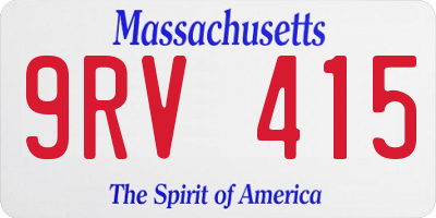 MA license plate 9RV415