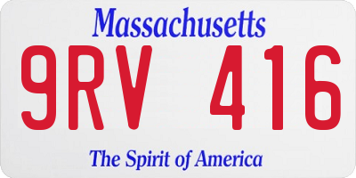 MA license plate 9RV416