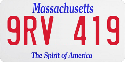 MA license plate 9RV419