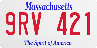 MA license plate 9RV421