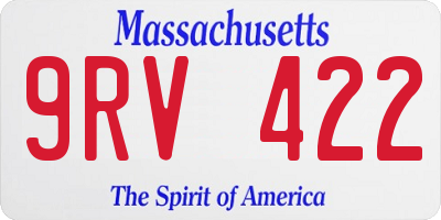 MA license plate 9RV422
