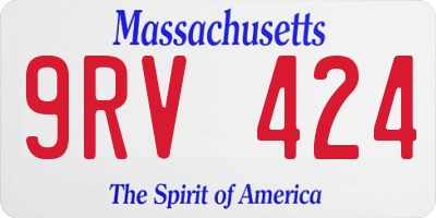 MA license plate 9RV424