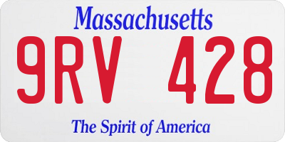 MA license plate 9RV428