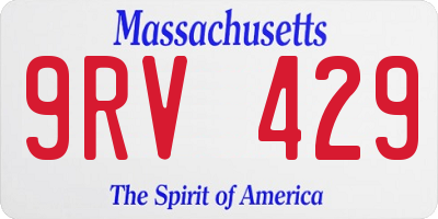 MA license plate 9RV429