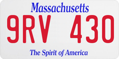 MA license plate 9RV430