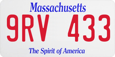 MA license plate 9RV433