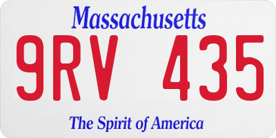 MA license plate 9RV435