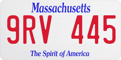 MA license plate 9RV445