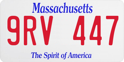 MA license plate 9RV447
