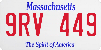 MA license plate 9RV449